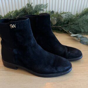 Stuart Weitzman Women Ankle High Boots (Black Suede) Size US 5B
